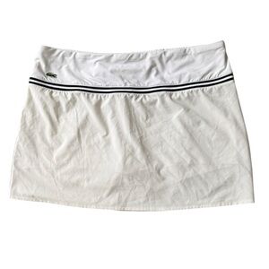 Lacoste White Tennis Mini Skirt with Black Trim Logo sz 42